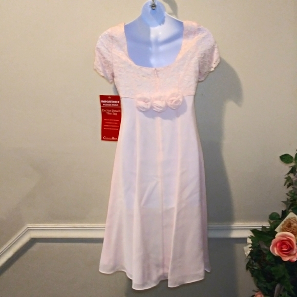 Vintage Girl's Lanz of Salzburg Pale Pink Lace & Chiffon Special Occasion Dress - Picture 9 of 15